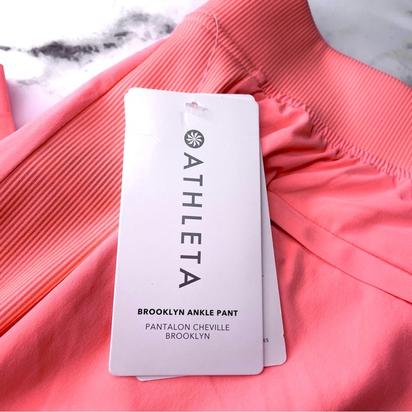 NWT Athleta Brooklyn Ankle Pant neon coral 20 - Picture 5 of 11